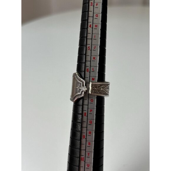 Handmade Monogram “N” Spoon Ring: Antique Silver Plated, Size 7 - Picture 6 of 7